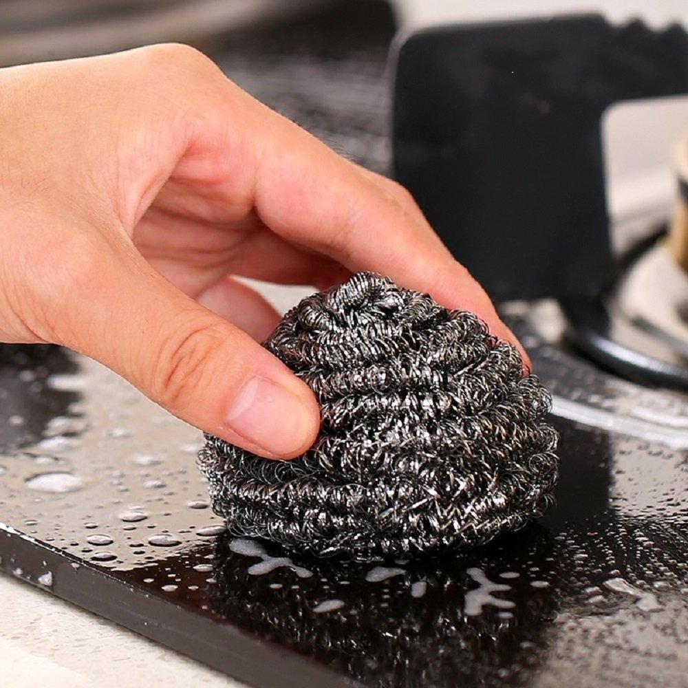 6 Pack Kitchens Steel Wool Scrubber Scrubbing Scouring Pad washing stainless steel sponge