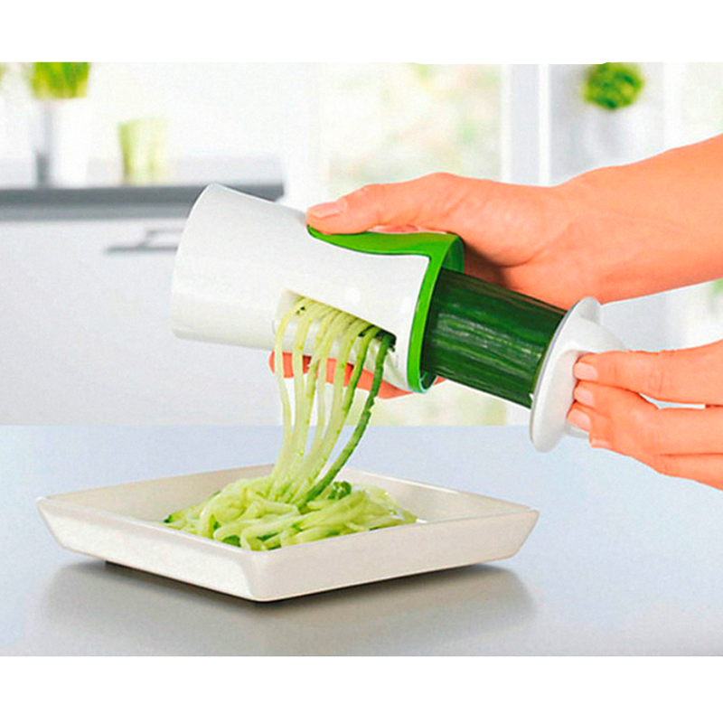 Handheld Spiralizer Peeler Set - 3 Blade Hand Spiral Stainless Steel Mandoline Vegetable Slicer for Potatoes