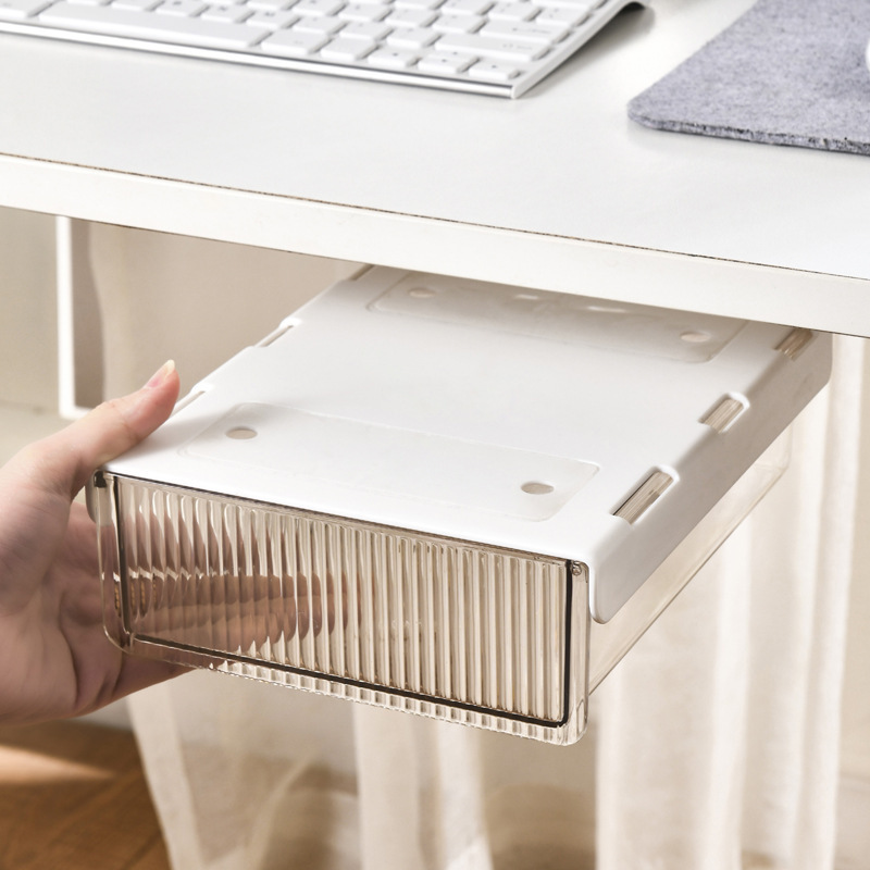 Full Extension Slide Out Under Table Drawer Stick On Under Desk Pull Out Storage Drawer