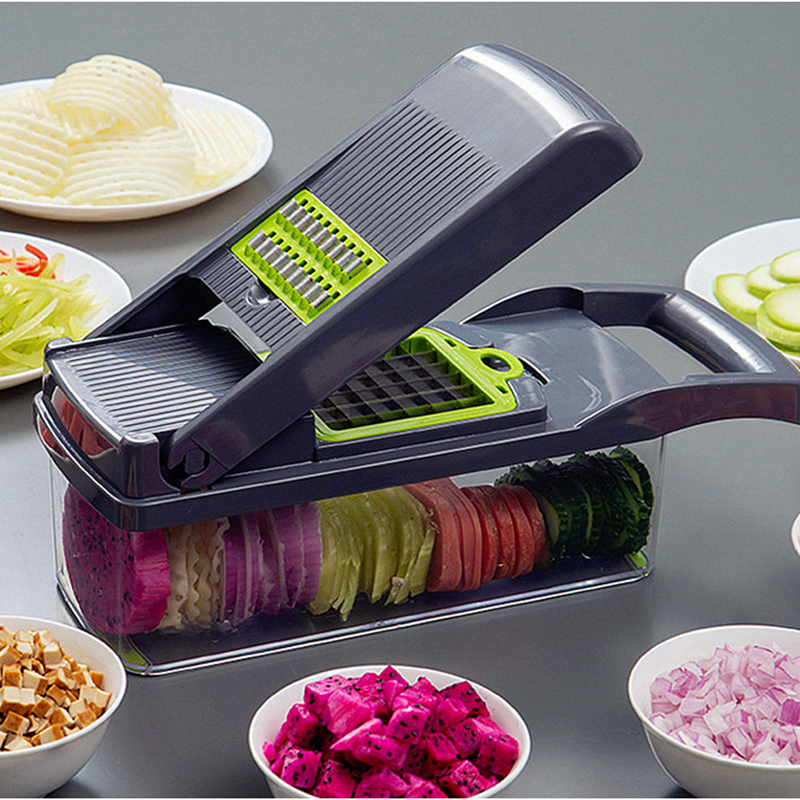 Vegetable Chopper Slicer Cutter and Grater Vegetable Slicer Potato Onion Chopper Veggie Chopper Dicer with Container