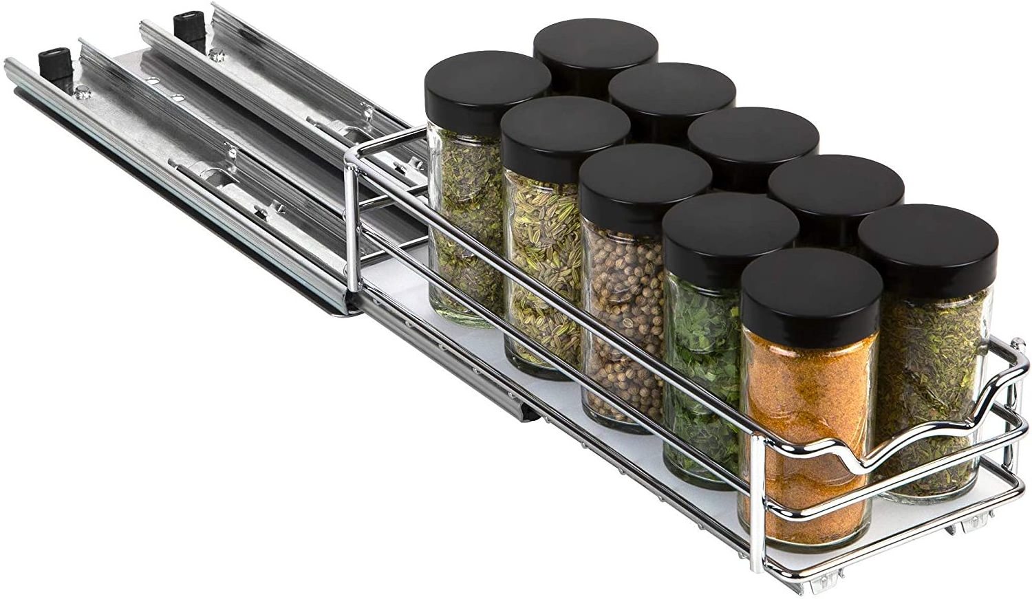 Professional Slide Out Spice Rack Upper Cabinet Organizer for Upper Kitchen Cabinets and Pantry Closet