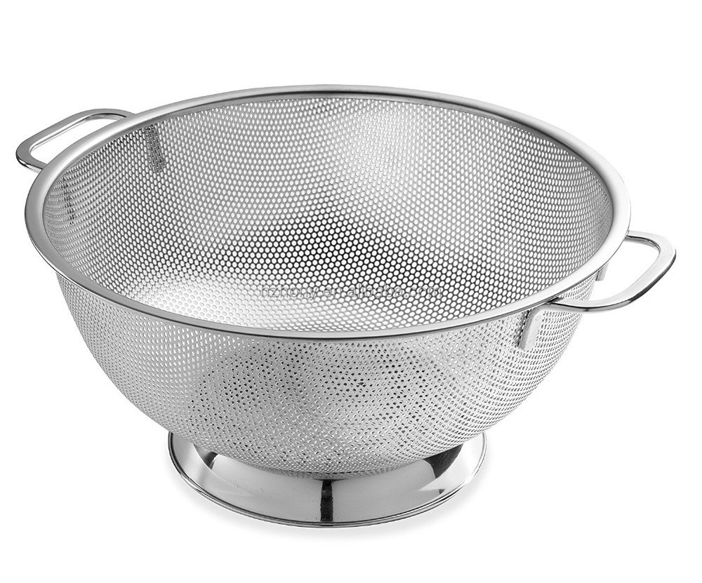 Stainless Steel Micro-perforated 5-Quart Colander - Professional Strainer Micro-perforated Stainless Steel 5-quart Colander-Dis