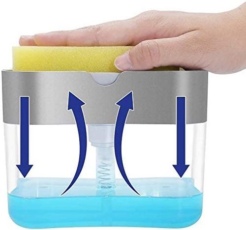 Dish washing Soap Dispenser Soap Dispenser Sponge Holder 2 in1 Countertop soap Dispenser