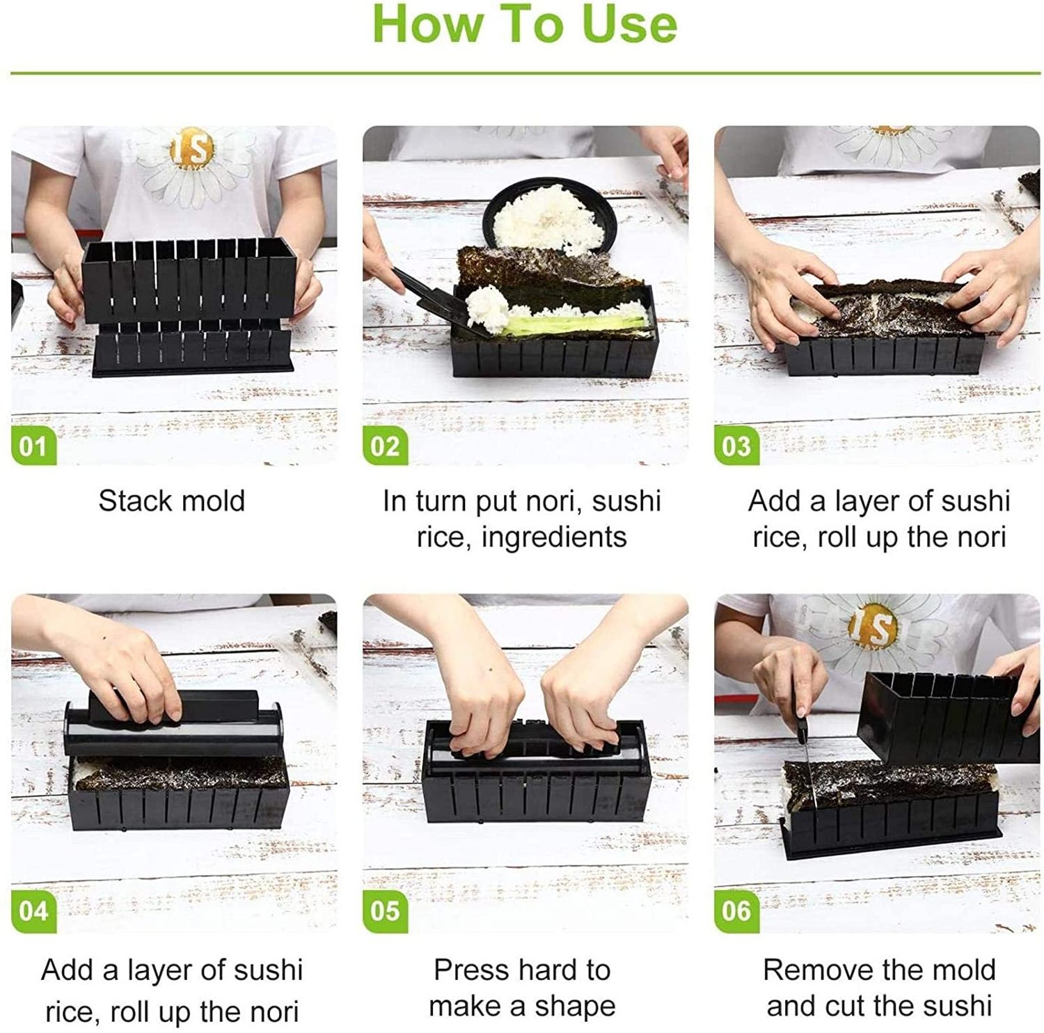 Sushi Making Kit - Easy to Use DIY 10 Piece Sushi Roll Maker by Sushi Master