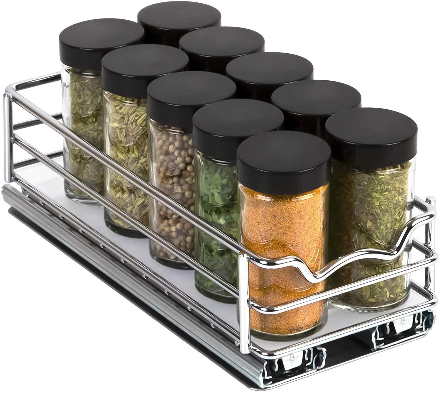 Professional Slide Out Spice Rack Upper Cabinet Organizer for Upper Kitchen Cabinets and Pantry Closet