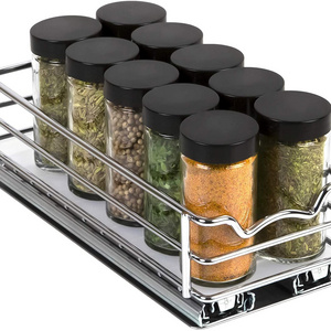 Professional Slide Out Spice Rack Upper Cabinet Organizer for Upper Kitchen Cabinets and Pantry Closet