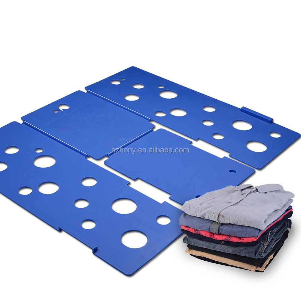 Clothes/T Shirt Folder Blue Plastic 4mm Thickness Shirt Folding Board Easy and Fast Laundry Folder flip fold rack