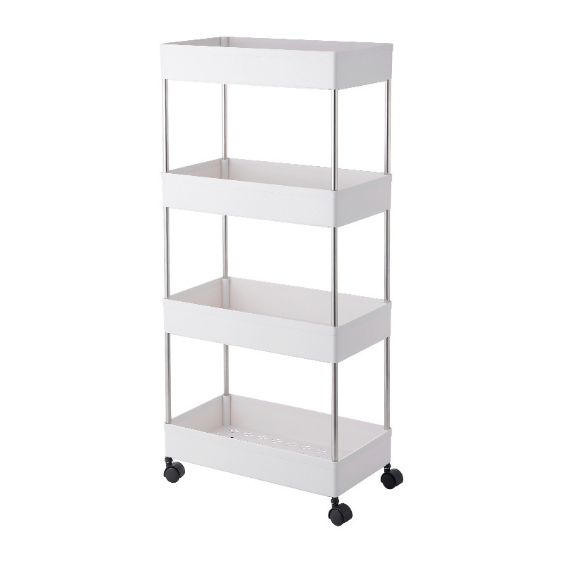 3 Tier Slide Out Storage Cart Bathroom Organizer Rolling Cart with Casters Wheels for Narrow Places Storage Cart