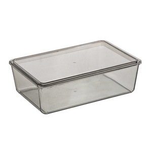 Plastic Deep Storage Bin Box Container with Lid Organization for Fruit Snacks or Food in Kitchen Pantry Cabinet