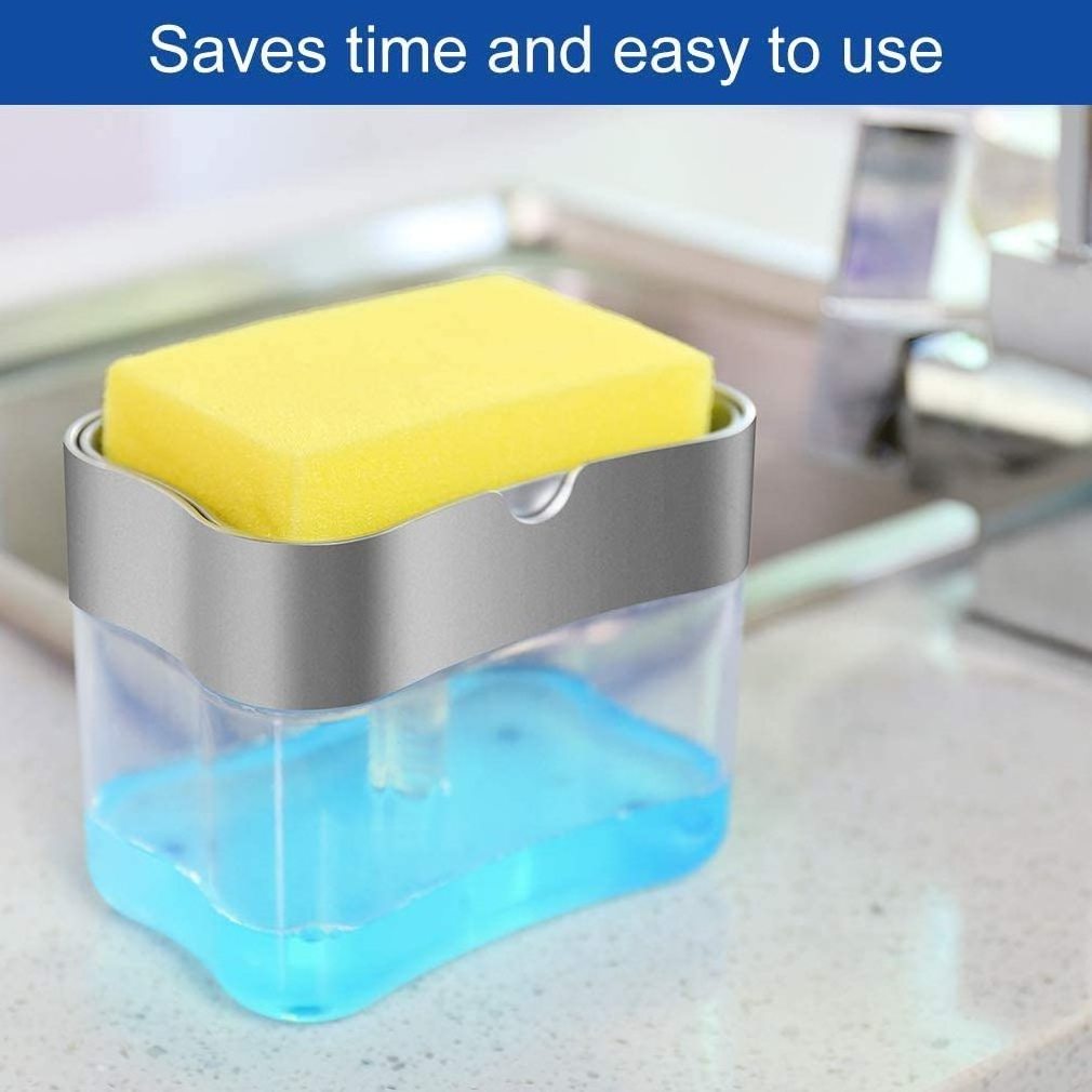 Dish washing Soap Dispenser Soap Dispenser Sponge Holder 2 in1 Countertop soap Dispenser