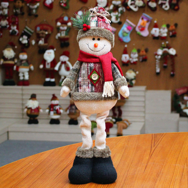 Christmas Decoration Sitting Plush Toy Santa Clause Snowman Reindeer Doll Party Xmas Tree Ornaments Shelf Sitter Gifts