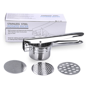 Large Capacity  Stainless Steel Potato Ricer Fruit and Vegetables Masher with 3 Interchangeable Discs