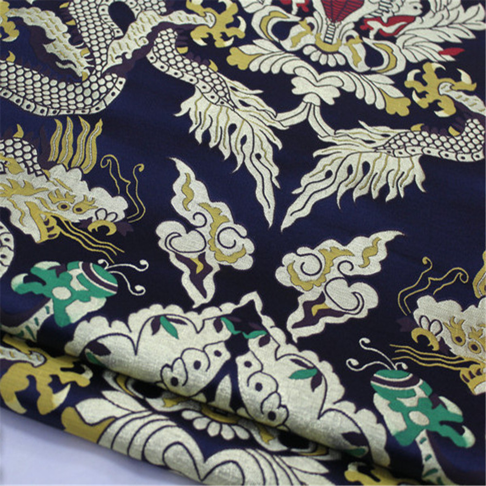 Arabic Wholesale Chinese Dragon Traditional Jacquard Fabric Brocade Marrying for Lady Men Wedding Cloth Home Textile