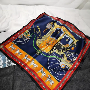 52 cm Wholesale Factory Fashion Design Digital Print Silk Satin Scarf Square Satin Woman Silk Scarf