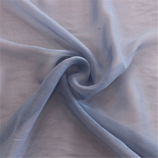 Hot Selling Blue Plain Dyed High Quality GGT 100% Natural Silk Georgette Fabric for Lady Clothes Dress