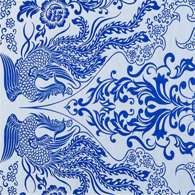 Classic Blue and White Porcelain Patterns Chinese Style Brocade Traditional Jacquard Polyester Fabric for Cheongsam