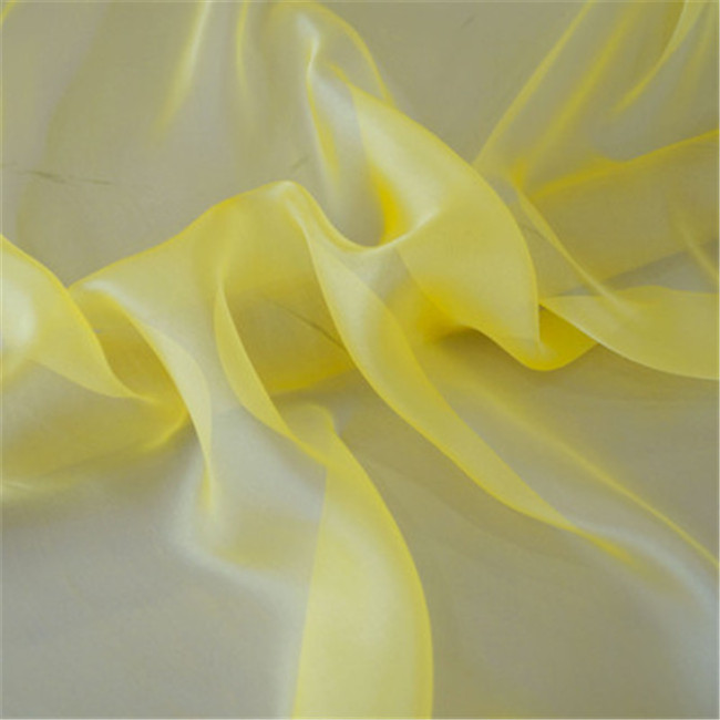 Elegant Soft Beautiful Yellow Sunscreen Fabric Silk Soft Smooth Silk Chiffon Fabric for Scarf Sari Dress Shirt