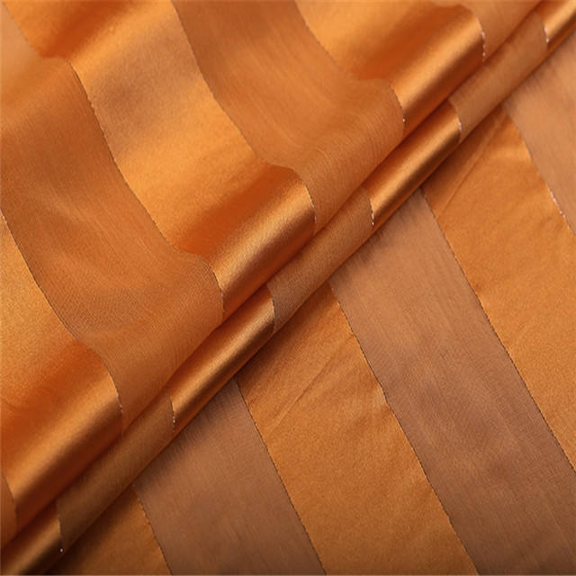 Wholesale Factory Direct Fashion Natural Stripe Chiffon Metallic Silk Lurex Fabric for Beautiful Dress