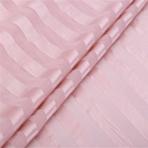 Wholesale Factory Direct Fashion Natural Stripe Chiffon Metallic Silk Lurex Fabric for Beautiful Dress