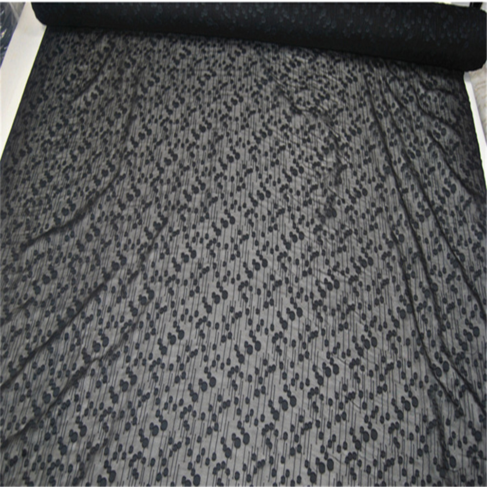 Natural Safe Luxury Black Silk Jacquard Fabric Beautiful 10m/m Popular for Girl Women Lining Veil Shawl Shirt