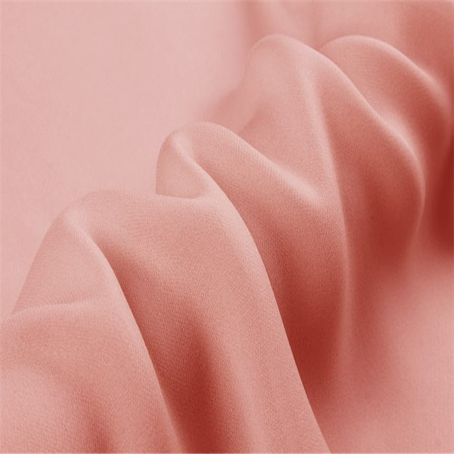 Hopeasy Chinese Supplier Silk Double Crepe Georgette Silk Fabric in Pink Color Promotion