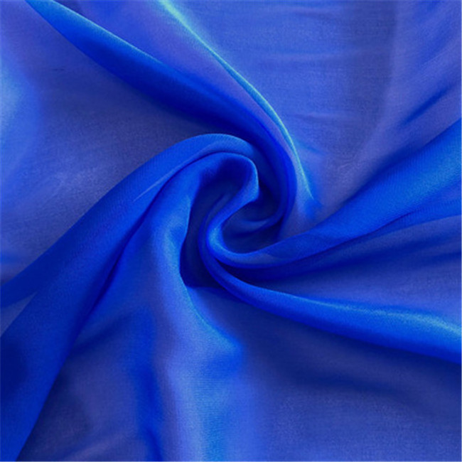 Hot Selling Blue Plain Dyed High Quality GGT 100% Natural Silk Georgette Fabric for Lady Clothes Dress