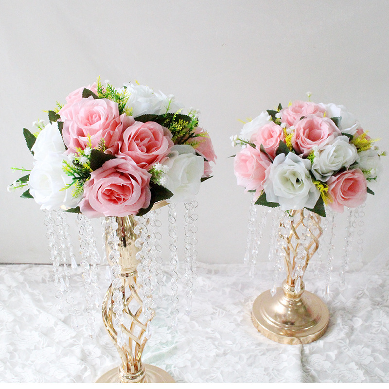 Wholesale Table Centerpiece Reusable Wedding Artificial Flowers Bouquet Artificial Roses Flower Balls For Decor