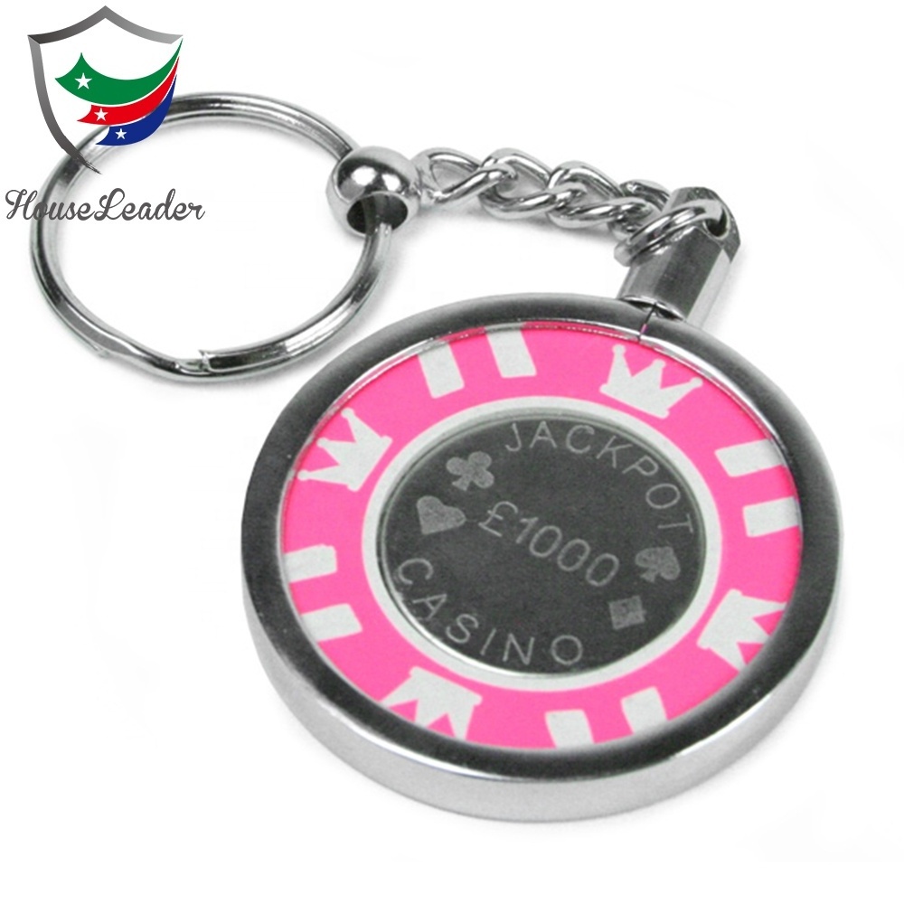 Custom Alloy Removable Metal Casino Poker Chip Holder Keychain