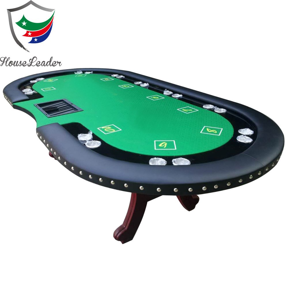 Luxury 96 inch High Quality Drop Boxes Cup Holder Custom Casino Poker Table