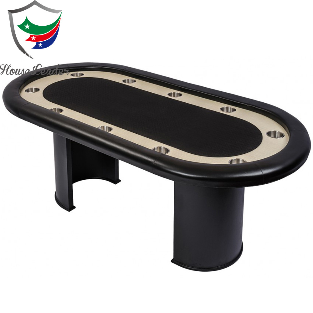 Professional 84 inch High Quality Cheap Custom Crescent-Shaped Wooden Leg Casino Poker Table