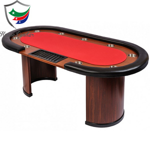 Professional 84 inch High Quality Cheap Custom Crescent-Shaped Wooden Leg Casino Poker Table