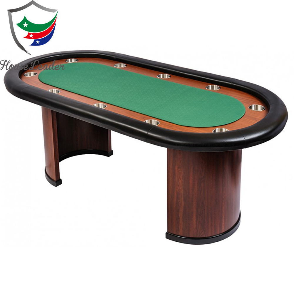 Professional 84 inch High Quality Cheap Custom Crescent-Shaped Wooden Leg Casino Poker Table