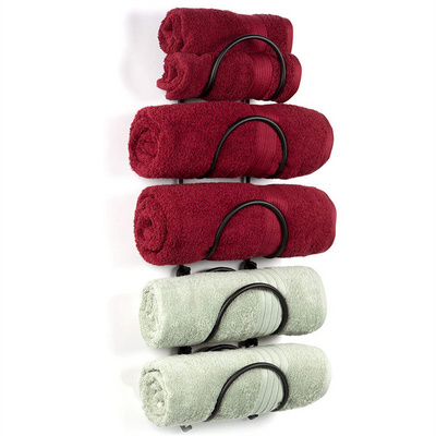 Wall Mounted Towel Storage Holders Racks for Rolled Bath Shower Hand Towel