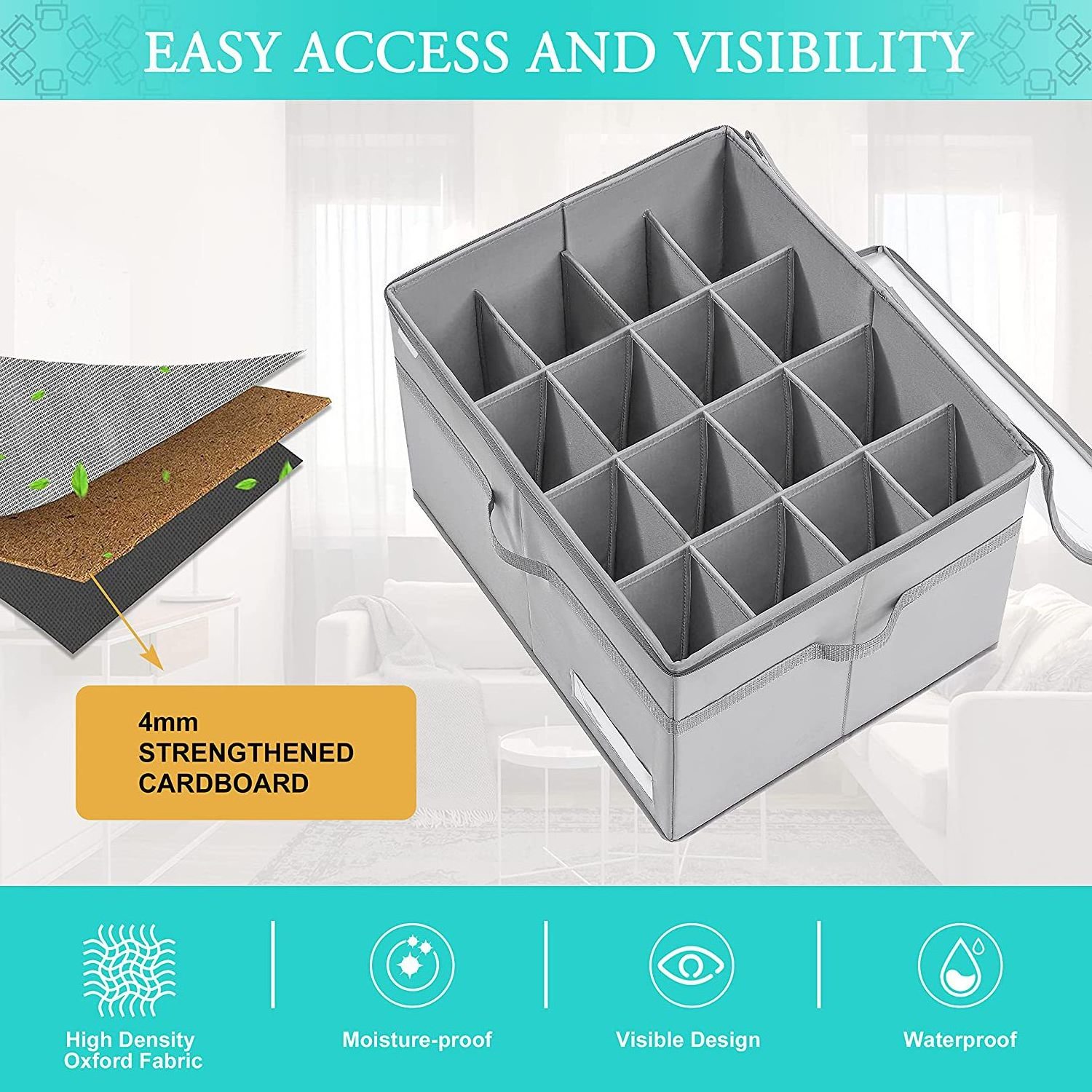 Shoe Organizer for Closet Fits 16 Pairs Large Shoes Boxes Storage Containers Clear Foldable Bins Space Saving Holder