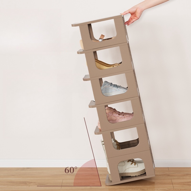 Entryway Shoe Rack for Closet Plastic Shoe Tower for Sneaker Space Saving Storage Organizer