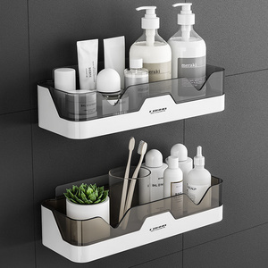 Shower Caddy Wall Mounted Bathroom Organizer Shelves Adhesive Shelf Make Up Holder Corner Bathtub Storage Basket