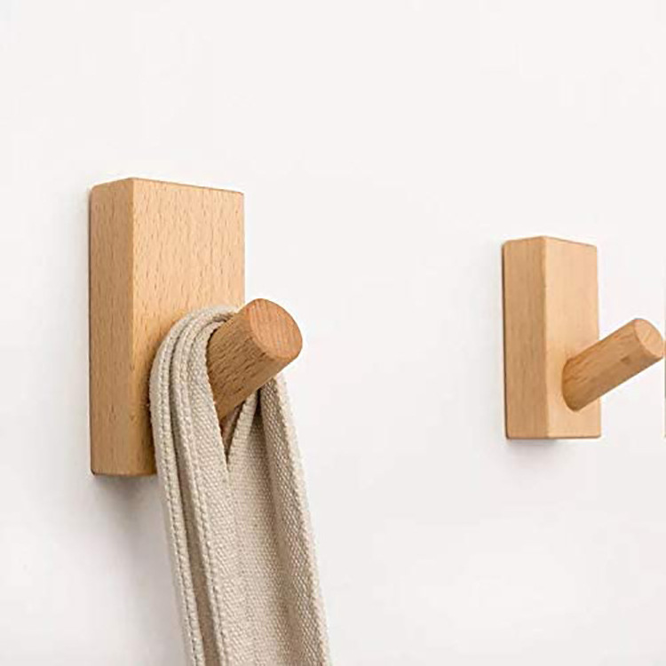 Wall Hooks Hat Rack Wooden Decorative Coat Hooks Single Organizer Hat Hanger Towel Rack