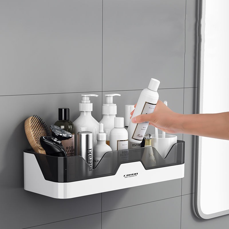 Shower Caddy Wall Mounted Bathroom Organizer Shelves Adhesive Shelf Make Up Holder Corner Bathtub Storage Basket