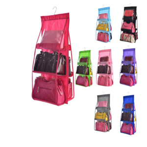 Dust Proof Plastic Wardrobe Closet Storage Organization Hanging Bag Wall-Detachable Tote Handbag Purse Organizer