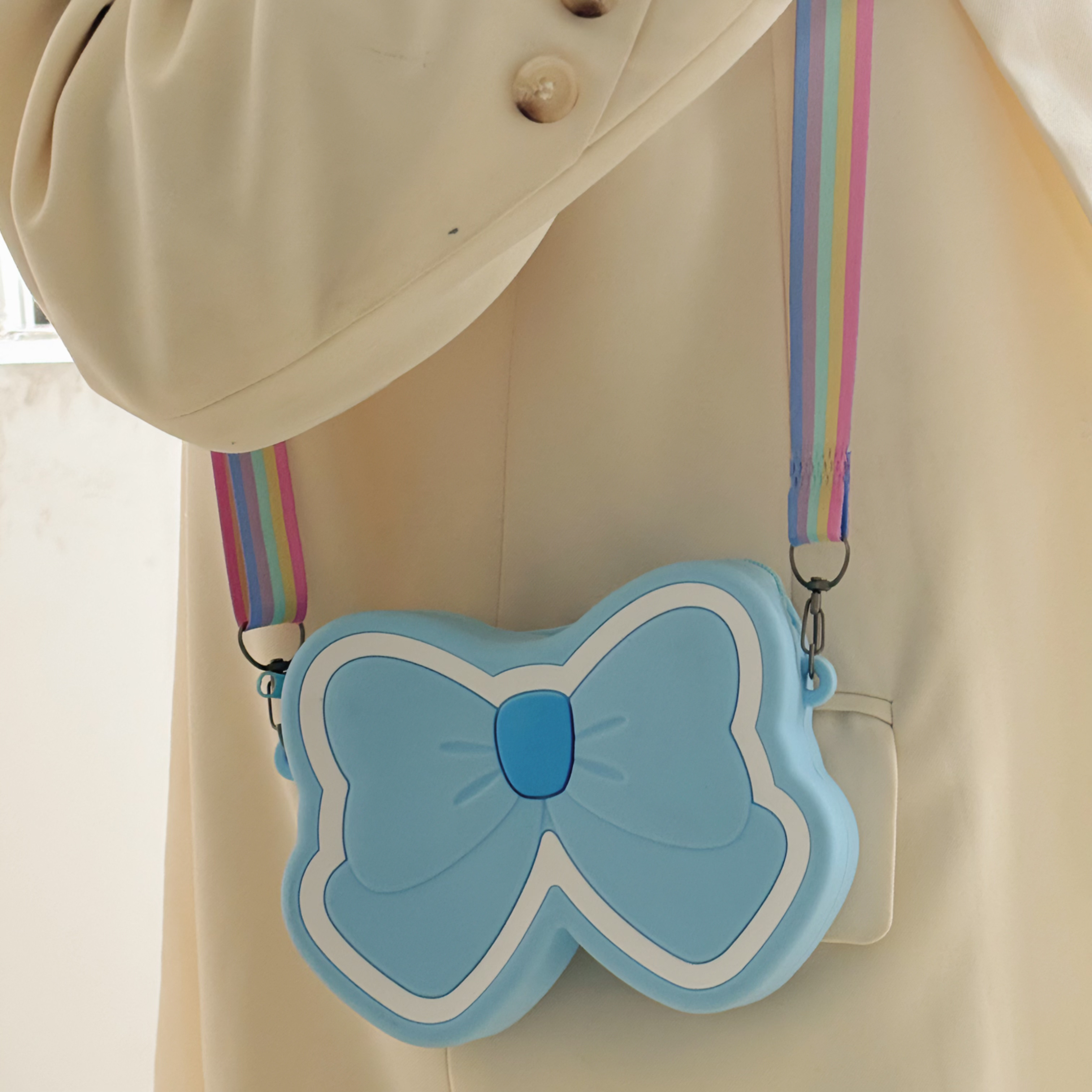 Cute Fashion bow Cartoon Crossbody Handbags for Women Kawaii Mini Purses with Shoulder Strap Kids Satchels