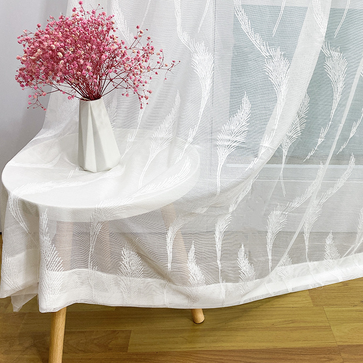 10 foot ifr lace shading  roll yard turkish embroidered tulle organza polyester voile white  sheer fabric curtain