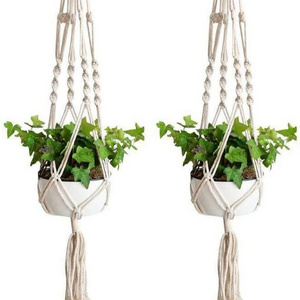 Handmade Cotton Rope Boho wholesale Pots Included Retro Creative Home Decoration Decor mini wall hangers plant macrame