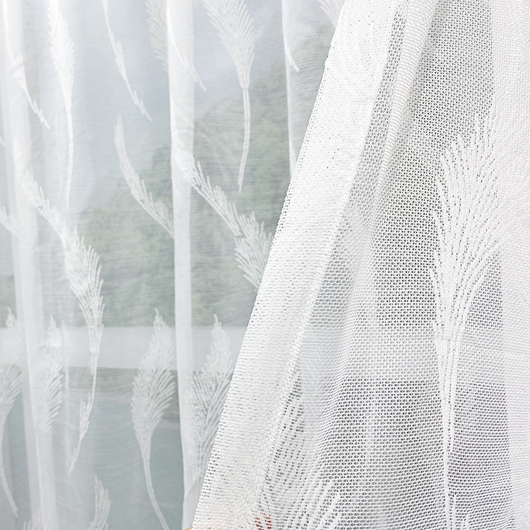 10 foot ifr lace shading  roll yard turkish embroidered tulle organza polyester voile white  sheer fabric curtain