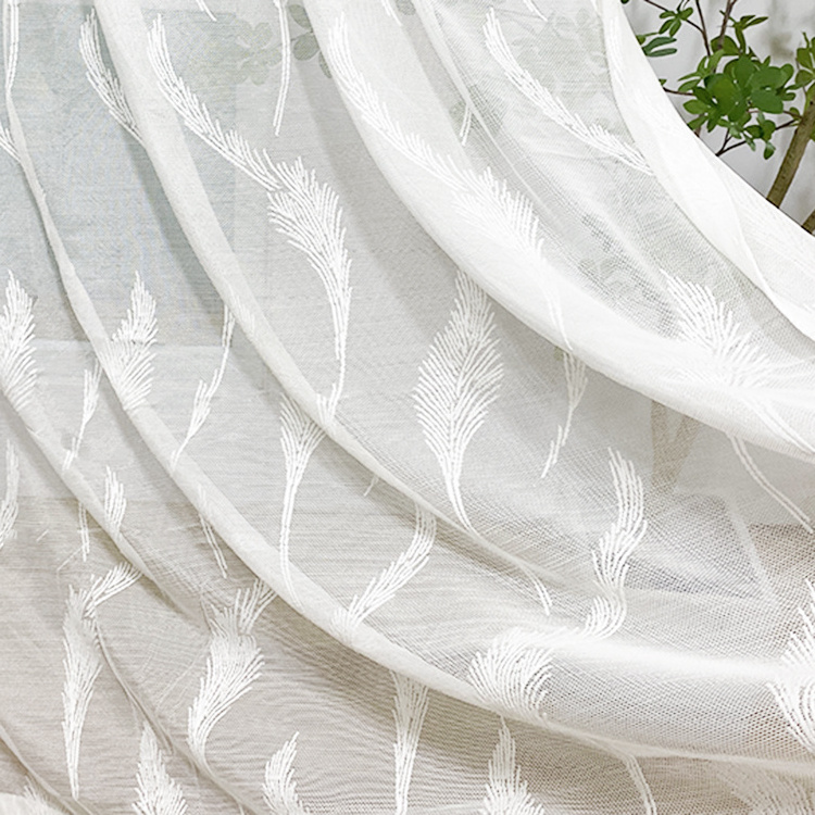 10 foot ifr lace shading  roll yard turkish embroidered tulle organza polyester voile white  sheer fabric curtain