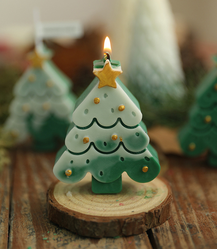 2024 Christmas Soy Wax Handmade Christmas Tree Shape Candles Scented Candles for home decor