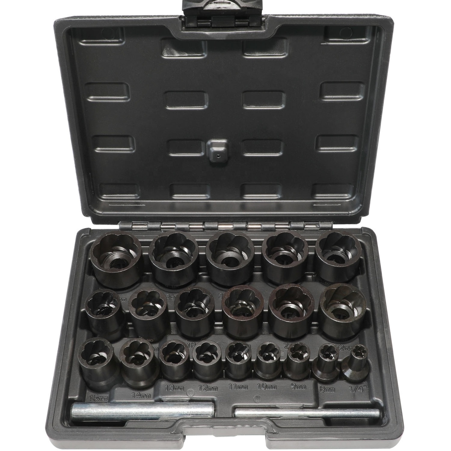 22 Piece Twist Broken Damaged Bolt and Nut Extractor Set 1/2