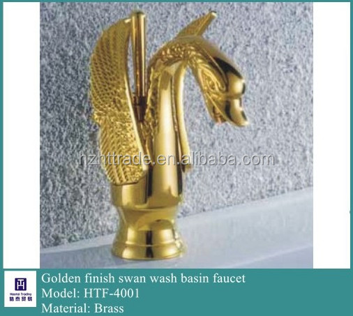 Bathroom use American luxury gold swan wash basin mixer tap faucets