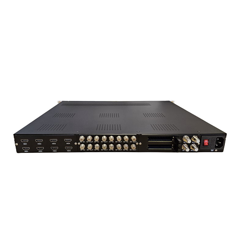 Multi Channel Satellite Tuner to IP RF DVB T modulator Encrypted DVB-S2 tuner to RTMP iptv gateway