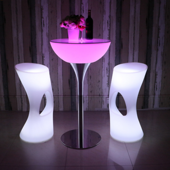 Wholesale 16 Colors Changing Led Bar Table Furniture Customized Pe Highboy Cocktail Table