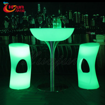 Wholesale 16 Colors Changing Led Bar Table Furniture Customized Pe Highboy Cocktail Table